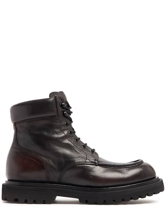 Officine Creative: Eventual leather boots - Supernero - men_0 | Luisa Via Roma