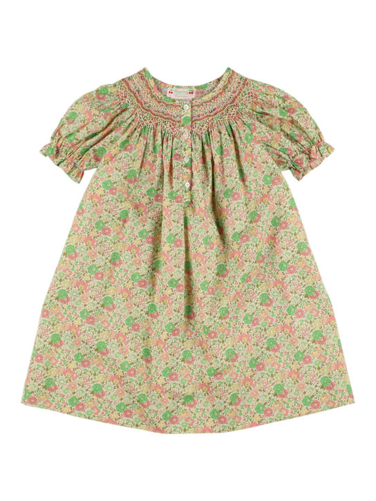 Bonpoint: Printed puff sleeve cotton dress - Multicolor - kids-girls_0 | Luisa Via Roma