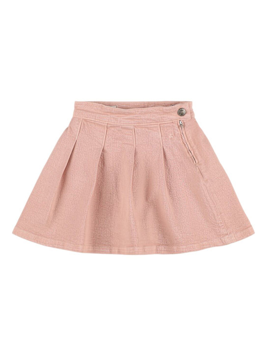 Bonpoint: Pleated stretch cotton gabardine skirt - ピンク - kids-girls_0 | Luisa Via Roma