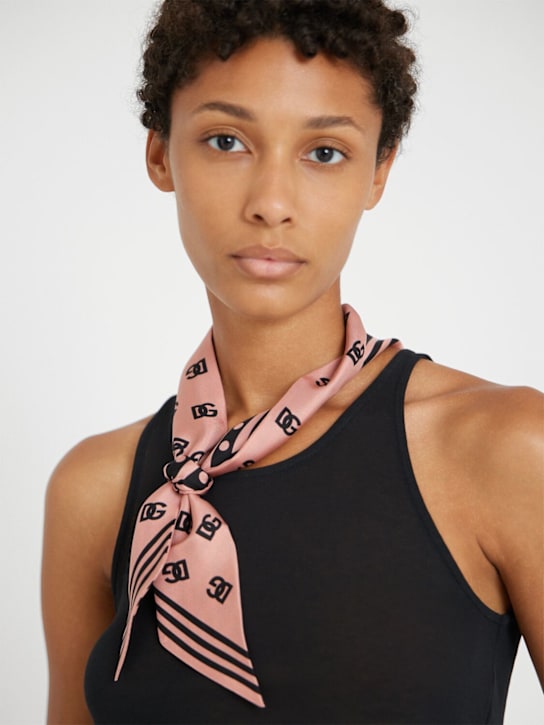 Dolce&Gabbana: Printed silk twill bandeau scarf - women_1 | Luisa Via Roma