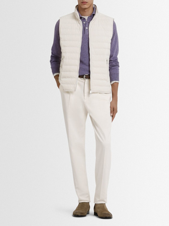 Brunello Cucinelli: Piumino smanicato in misto nylon - Ghiaccio - men_1 | Luisa Via Roma