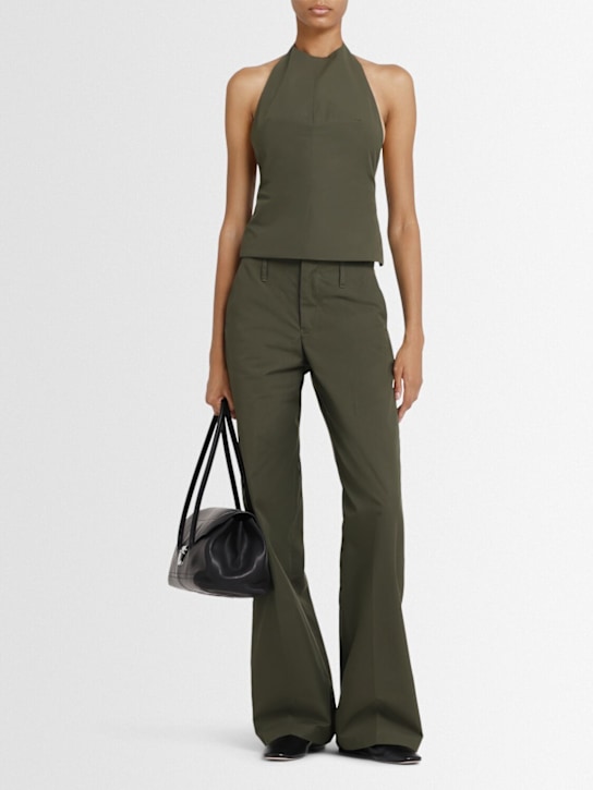 BETTTER: Emmerson cotton poplin halter top - Khaki - women_1 | Luisa Via Roma