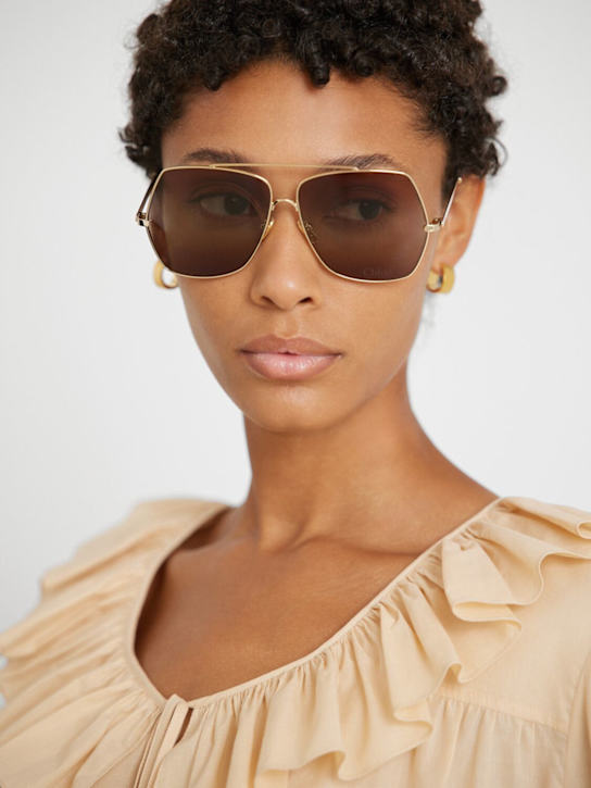 Chloé: Aly metal sunglasses - women_1 | Luisa Via Roma
