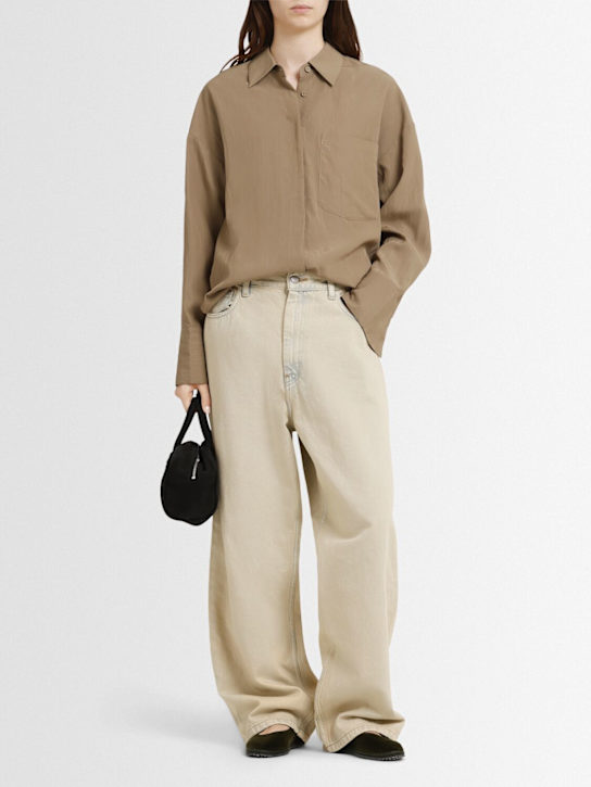 Carhartt WIP: Brandon cotton wide leg jeans - Blue/Beige - women_1 | Luisa Via Roma
