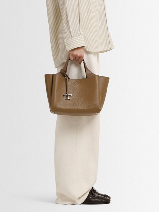 Tod's: Mini T Pend leather top handle bag - women_1 | Luisa Via Roma