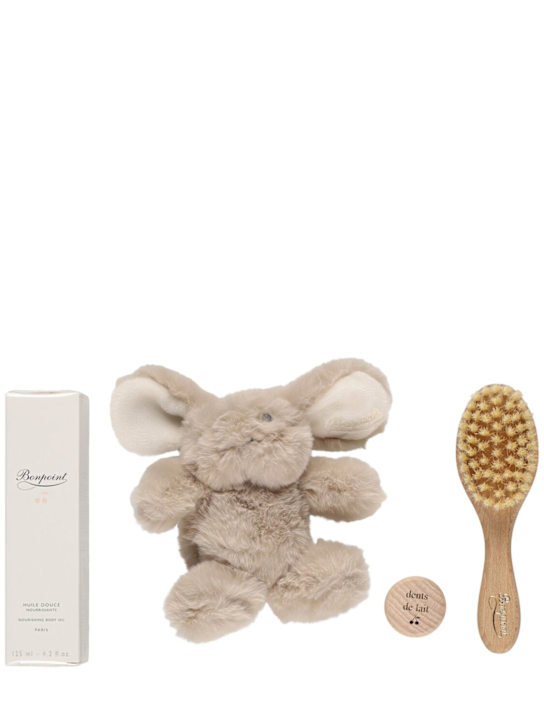 Bonpoint: Plush toy, brush, box & baby oil set - White - kids-boys_0 | Luisa Via Roma