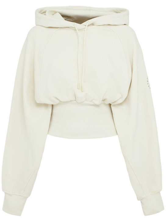 adidas By Stella McCartney: Crop hoodie - Almond Milk - women_0 | Luisa Via Roma