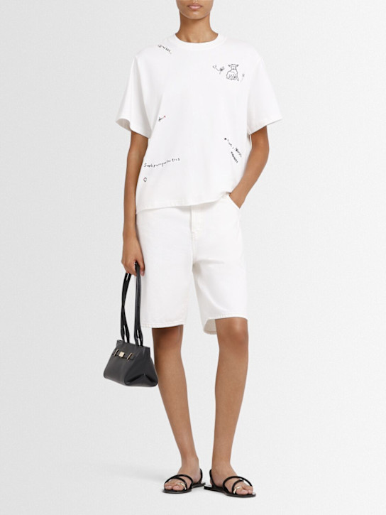 Cordera: Embroidered cotton t-shirt - women_1 | Luisa Via Roma