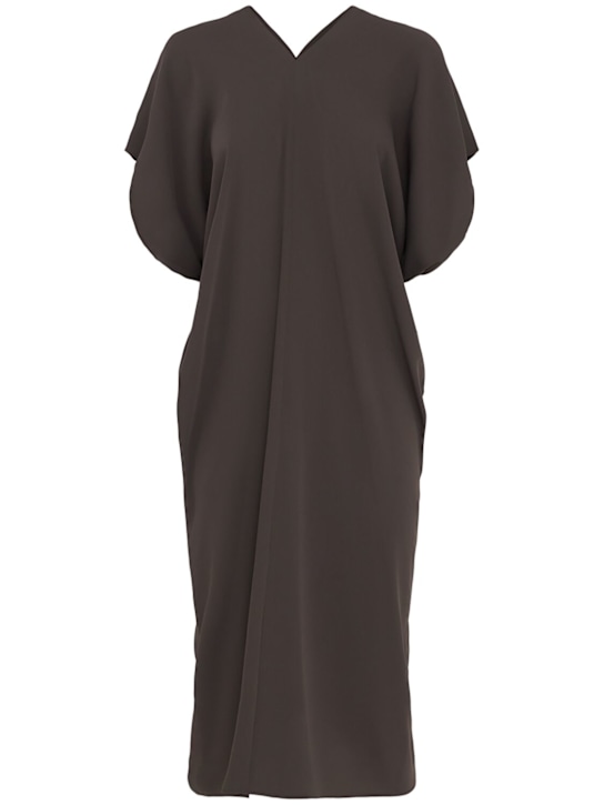 MM6 Maison Margiela: Jersey midi dress - Brown - women_0 | Luisa Via Roma
