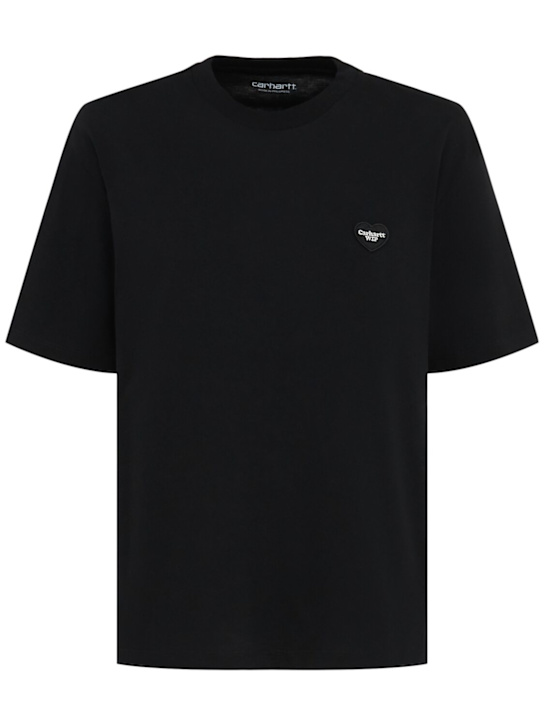 Carhartt WIP: Heart II Hartt organic cotton t-shirt - Black - women_0 | Luisa Via Roma