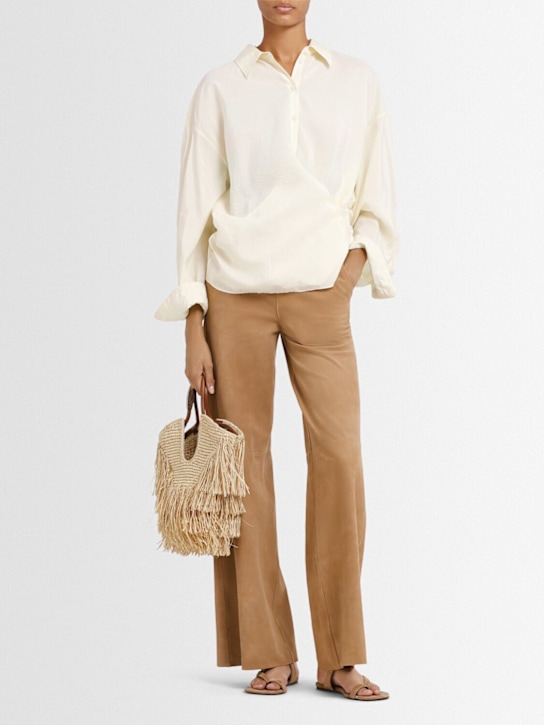 Forte_forte: High waist suede pants - women_1 | Luisa Via Roma
