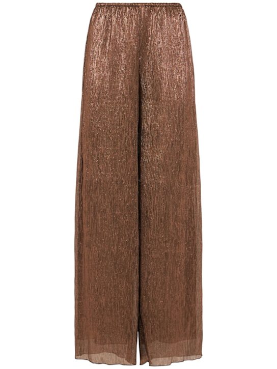 Forte_forte: Froisse' lame' wide pants - women_0 | Luisa Via Roma