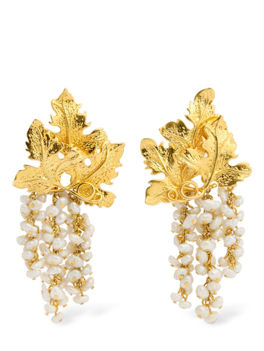 Peracas: Adile pearl pendant earrings - Ivory - women_0 | Luisa Via Roma