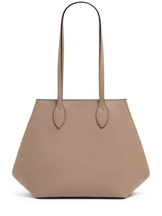 Valextra: Small Vivi leather tote bag - Sahara - women_0 | Luisa Via Roma