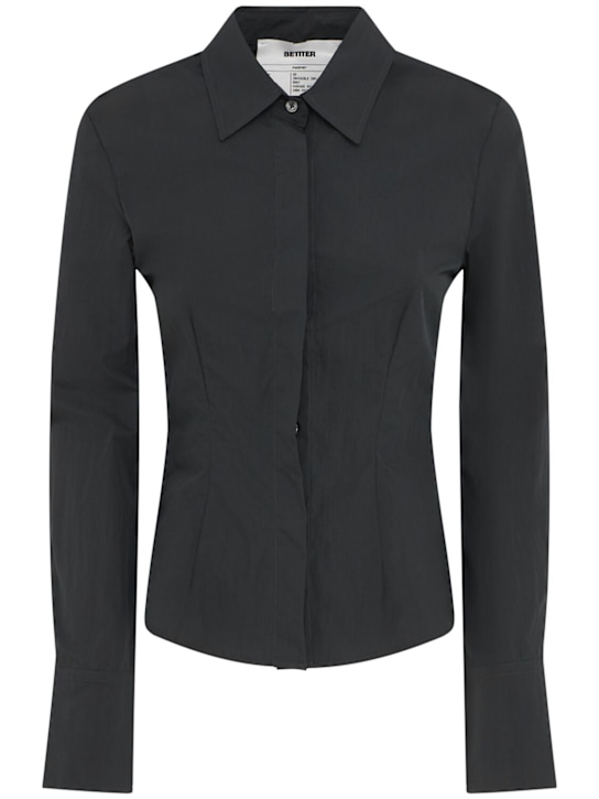 BETTTER: Cascade fitted shirt w/tie - Grey - women_0 | Luisa Via Roma