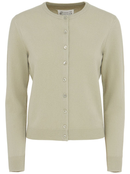 Maison Margiela: Wool cardigan - Green - women_0 | Luisa Via Roma