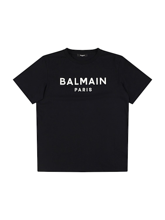 Balmain: Cotton jersey t-shirt w/logo - kids-boys_0 | Luisa Via Roma