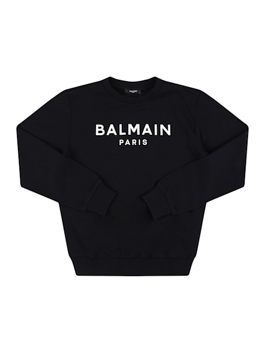 Balmain: Cotton sweatshirt w/logo - kids-boys_0 | Luisa Via Roma