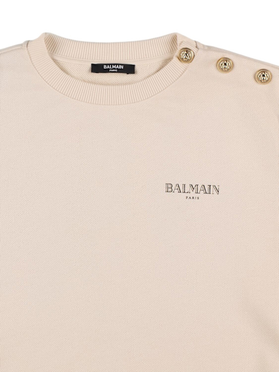Balmain: Cotton sweatshirt w/logo - kids-boys_1 | Luisa Via Roma