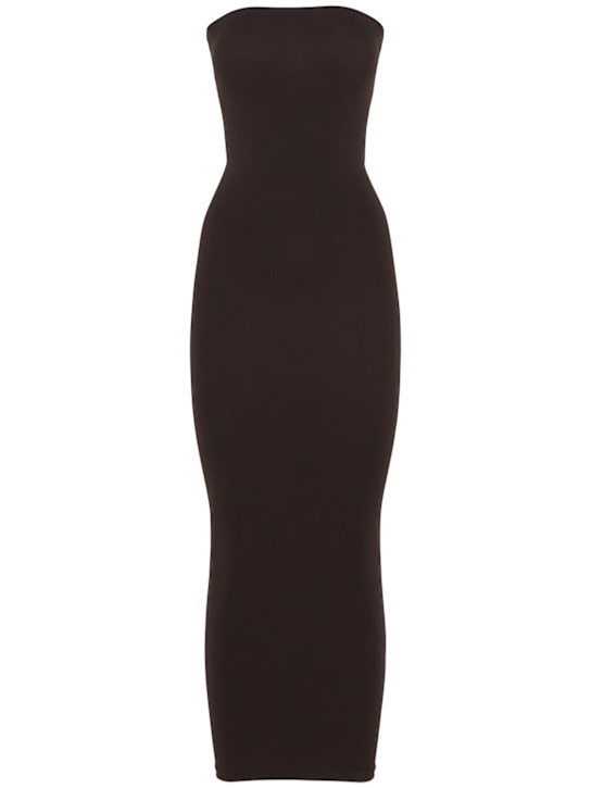 Wolford: Fatal jersey midi dress - Brown - women_0 | Luisa Via Roma