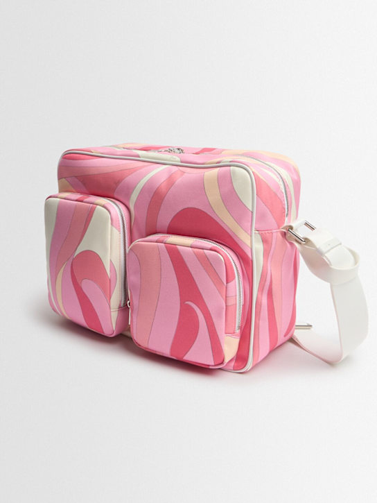 Pucci: Printed viscose changing bag - Pink/Beige - kids-girls_1 | Luisa Via Roma