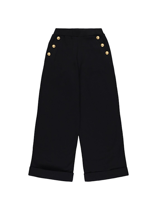 Balmain: Cotton sweatpants - ブラック - kids-girls_0 | Luisa Via Roma