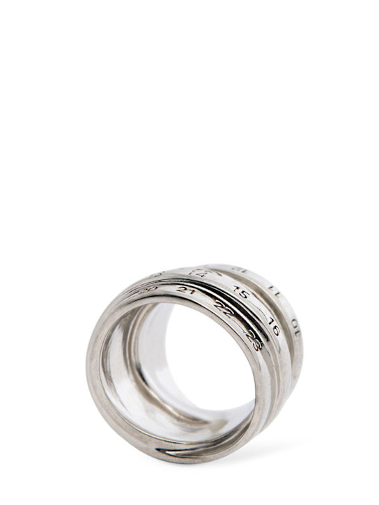 MM6 Maison Margiela: Triple minimal logo ring - men_0 | Luisa Via Roma