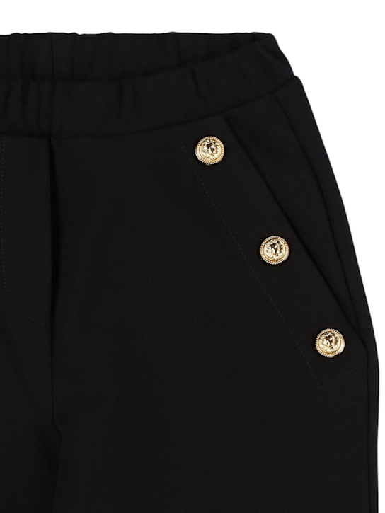 Balmain: Viscose blend Milan stich pants - ブラック - kids-girls_1 | Luisa Via Roma