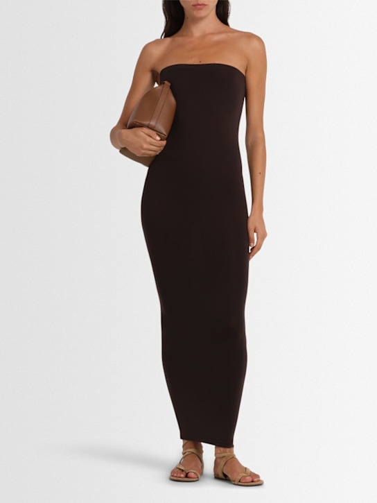 Wolford: Fatal jersey midi dress - Brown - women_1 | Luisa Via Roma