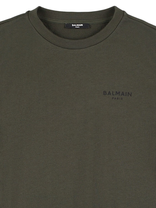 Balmain: Cotton sweatshirt w/logo - kids-girls_1 | Luisa Via Roma