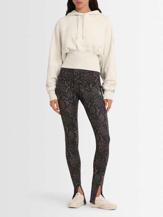 adidas By Stella McCartney: Crop hoodie - Almond Milk - women_1 | Luisa Via Roma