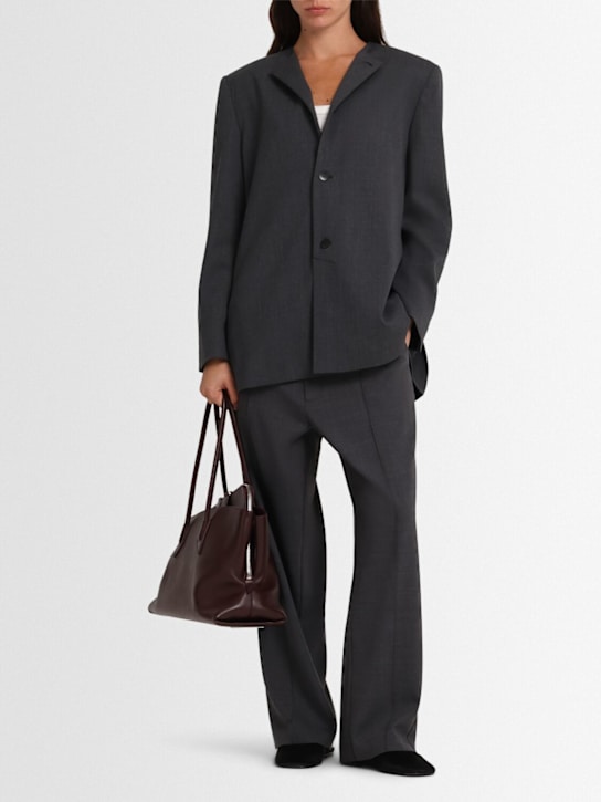 Cordera: Wool blend round-neck blazer - Grey - women_1 | Luisa Via Roma