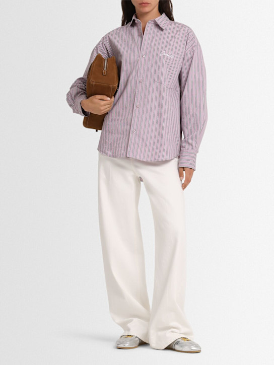 Carhartt WIP: Grimsby long sleeve cotton shirt - Purple - women_1 | Luisa Via Roma