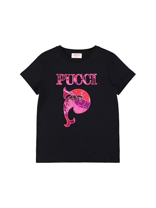 Pucci: Printed cotton jersey t-shirt - kids-girls_0 | Luisa Via Roma