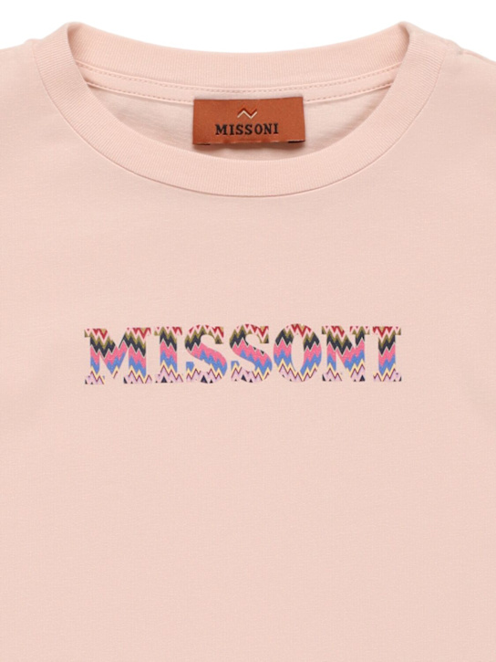 Missoni: Printed cotton jersey t-shirt - ピンク - kids-girls_1 | Luisa Via Roma