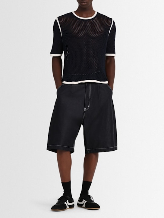 adidas Originals: Wales Bonner open knit t-shirt - men_1 | Luisa Via Roma