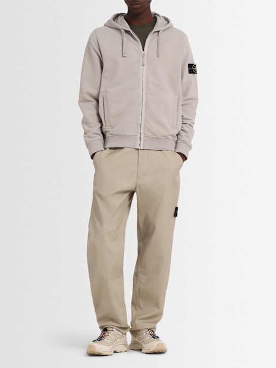 Stone Island: Brushed cotton sweatshirt hoodie - men_1 | Luisa Via Roma
