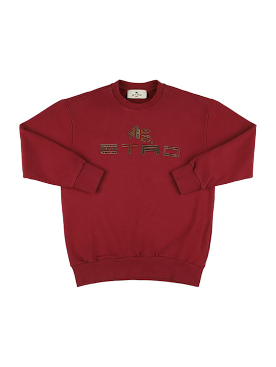 Etro: Embroidered cotton sweatshirt - kids-girls_0 | Luisa Via Roma