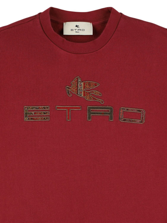 Etro: Embroidered cotton sweatshirt - kids-girls_1 | Luisa Via Roma