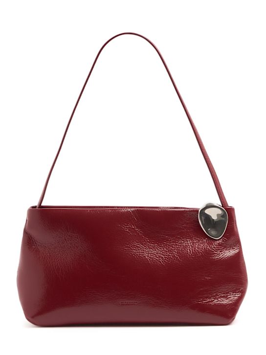 Jil Sander: Jewel zip napa leather shoulder bag - Red - women_0 | Luisa Via Roma