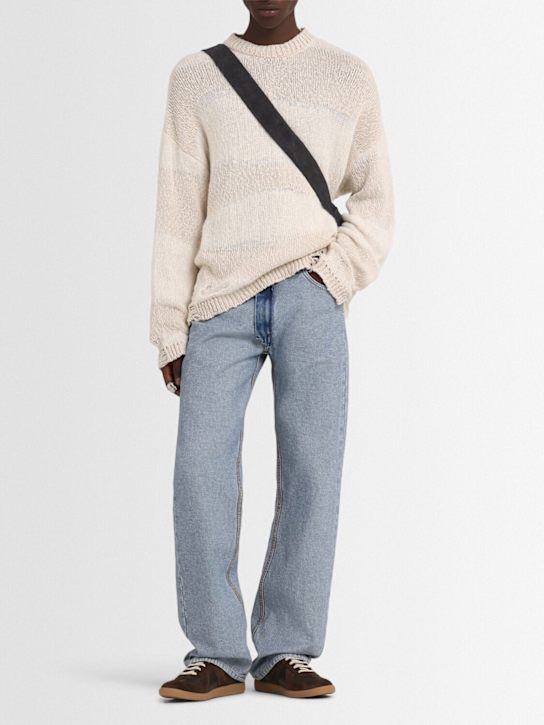 MM6 Maison Margiela: Canvas denim jeans - men_1 | Luisa Via Roma