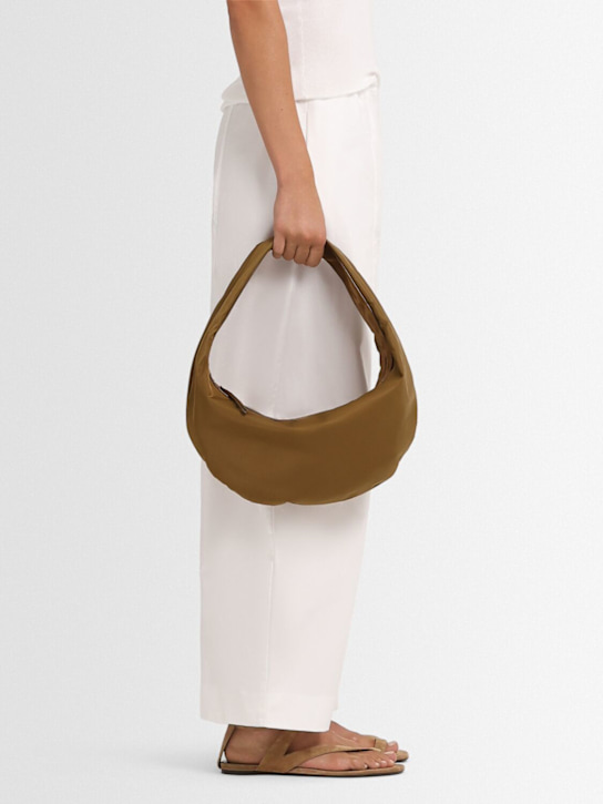 Khaite: Medium Olivia Sport nylon hobo bag - Safari / Mud - women_1 | Luisa Via Roma