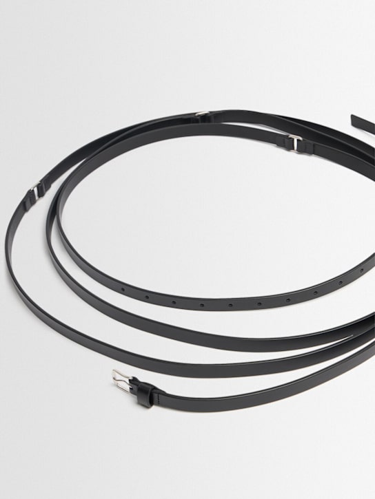 Ann Demeulemeester: 15mm Kepa triple-wrap leather belt - Black - men_1 | Luisa Via Roma