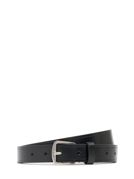 Ann Demeulemeester: 25mm Willow leather belt - Black - men_0 | Luisa Via Roma