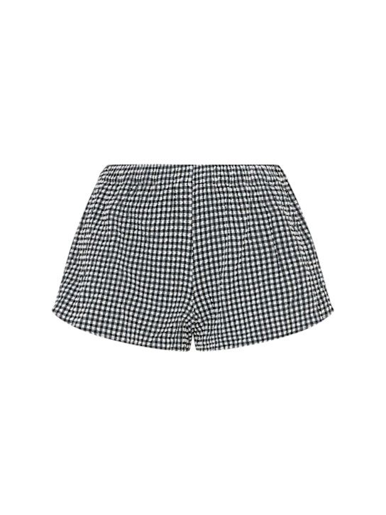 Hunza G: Vichy printed runner shorts - women_0 | Luisa Via Roma