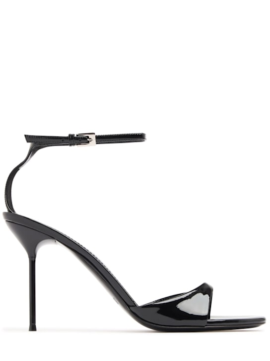 Paris Texas: 90mm Lidia patent ankle strap sandals - Black - women_0 | Luisa Via Roma