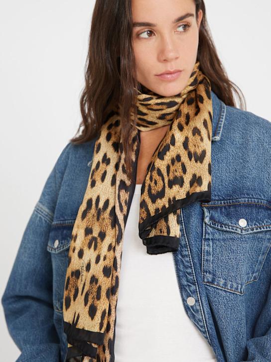 Roberto Cavalli: Leopard printed silk chiffon scarf - women_1 | Luisa Via Roma
