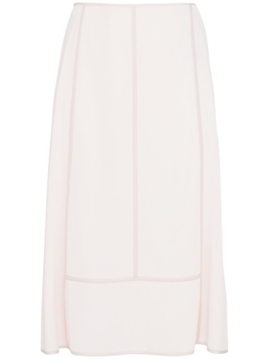 Jil Sander: Viscose blend midi skirt - Light Pink - women_0 | Luisa Via Roma