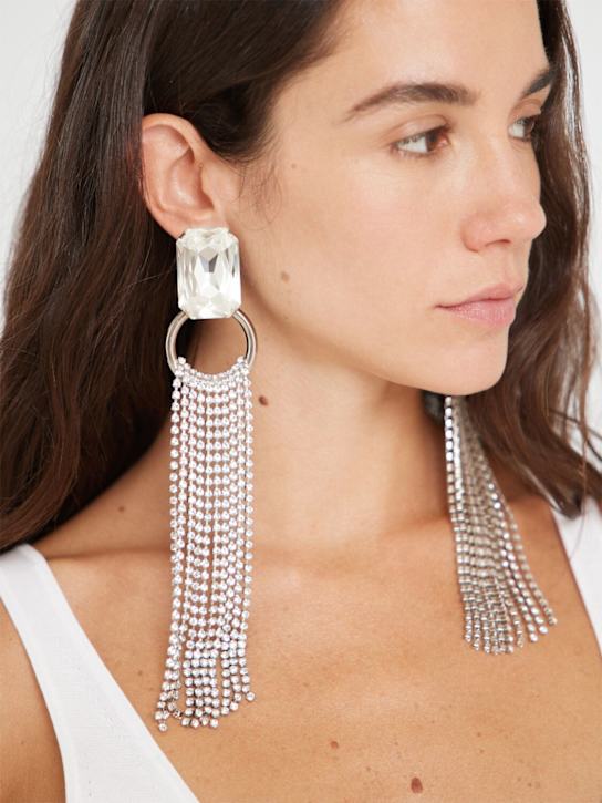 Crystal earrings w/ fringes - Thumbnail 2