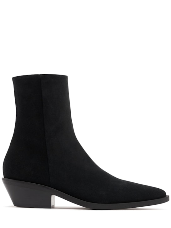 A.EMERY: 40mm Hudson suede ankle boots - Black Suede - women_0 | Luisa Via Roma